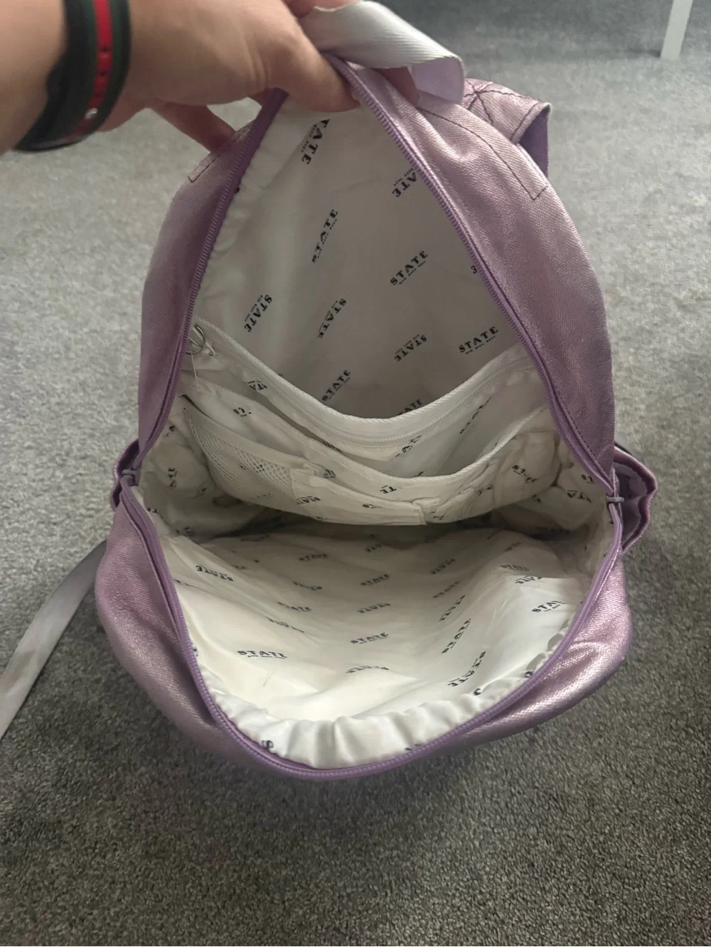STATE Metallic Purple Pink & Gold Metallic Kane Backpack